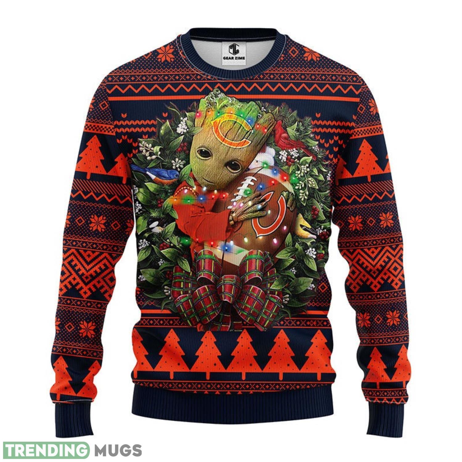 Chicago Bears Groot Hug Christmas Ugly Sweater 3D Christmas Sweater For Men Women Christmas Gift For Sport Team 3D Sweater Chicago Bears Groot Hug Christmas Ugly Sweater 3D Christmas Sweater For Men Women Christmas Gift For Sport Team 3D Sweater
