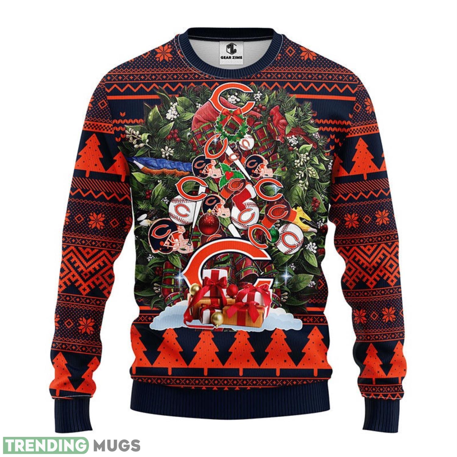 Chicago Bears Tree Ugly Christmas Sweater Holiday Gift For Sport Fans 3D Sweater Chicago Bears Tree Ugly Christmas Sweater Holiday Gift For Sport Fans 3D Sweater