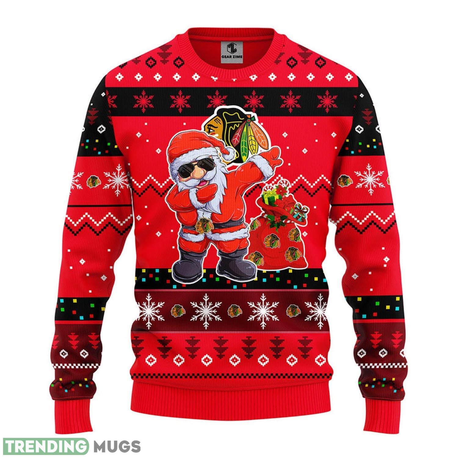 Chicago Blackhawks Dabbing Santa Claus Christmas Ugly Sweater 3D Christmas Sweater For Men Women Christmas Gift For Sport Team 3D Sweater Chicago Blackhawks Dabbing Santa Claus Christmas Ugly Sweater 3D Christmas Sweater For Men Women Christmas Gift For Sport Team 3D Sweater