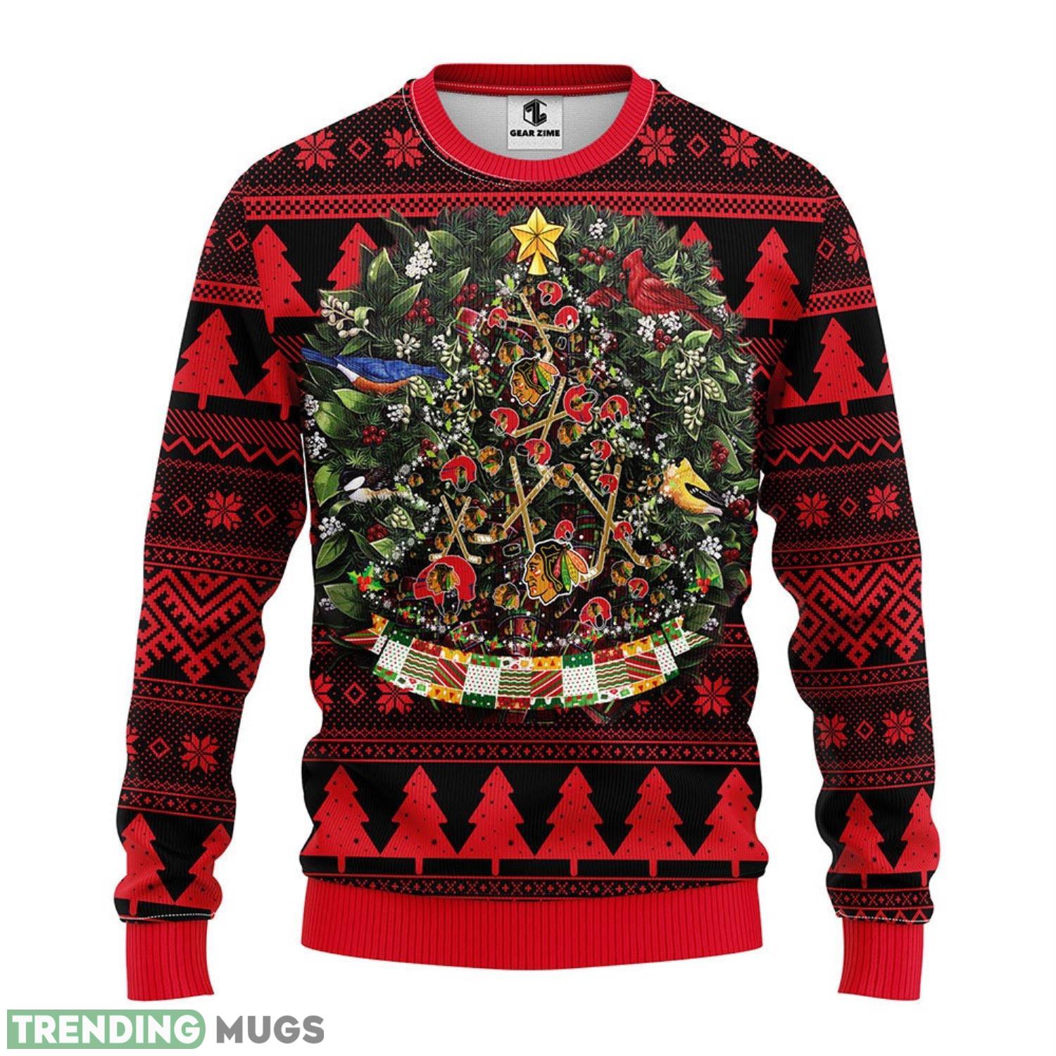 Chicago Blackhawks Tree Ball Christmas Ugly Sweater 3D Christmas Sweater For Men Women Christmas Gift For Sport Team 3D Sweater Chicago Blackhawks Tree Ball Christmas Ugly Sweater 3D Christmas Sweater For Men Women Christmas Gift For Sport Team 3D Sweater