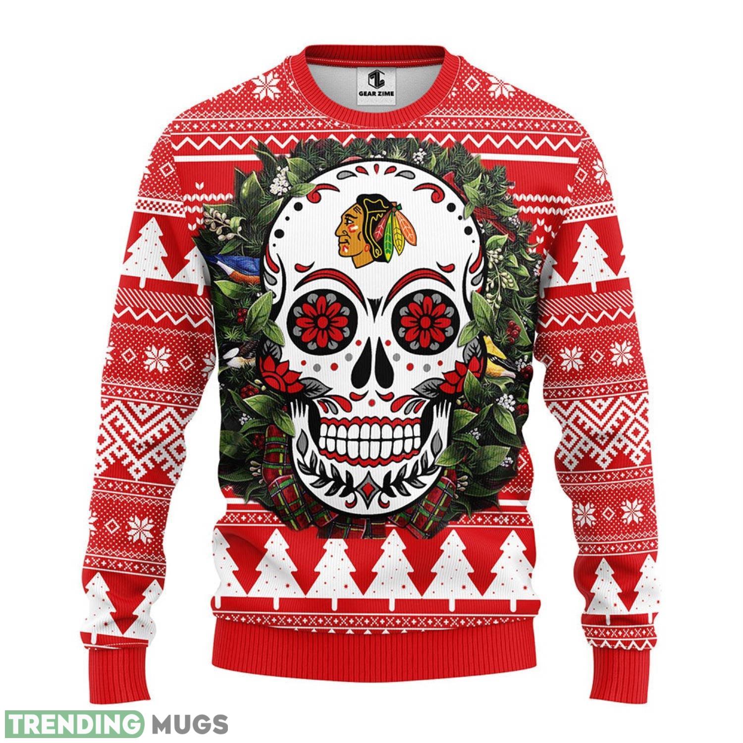 Chicago Blackhawks Tree Ugly Christmas Sweater Holiday Gift For Sport Fans 3D Sweater Chicago Blackhawks Tree Ugly Christmas Sweater Holiday Gift For Sport Fans 3D Sweater