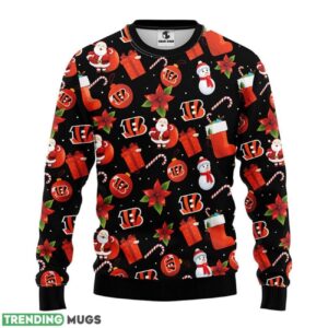 Cincinnati Bengals Santa Claus Snowman AOP Ugly Christmas Sweater Christmas Holiday Gift For Fans Product Photo 1