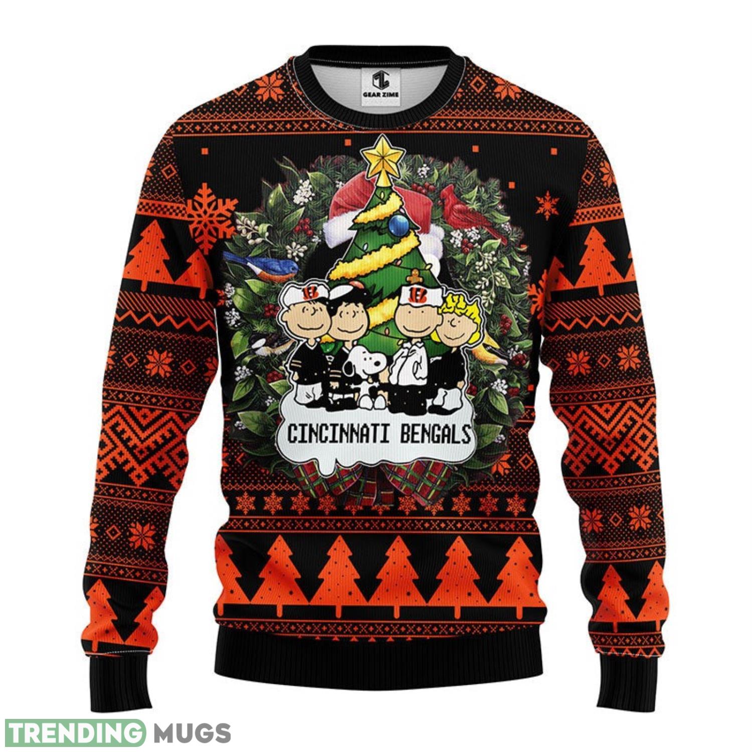 Cincinnati Bengals Snoopy Dog AOP Ugly Christmas Sweater Christmas Holiday Gift For Fans Product Photo 1