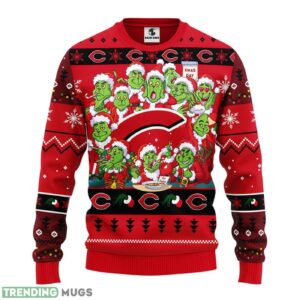 Cincinnati Reds 12 Grinch Xmas Day AOP Ugly Christmas Sweater Christmas Holiday Gift For Fans Product Photo 1