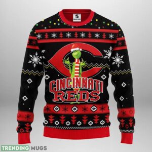 Cincinnati Reds Grinch AOP Ugly Christmas Sweater Christmas Holiday Gift For Fans Product Photo 1