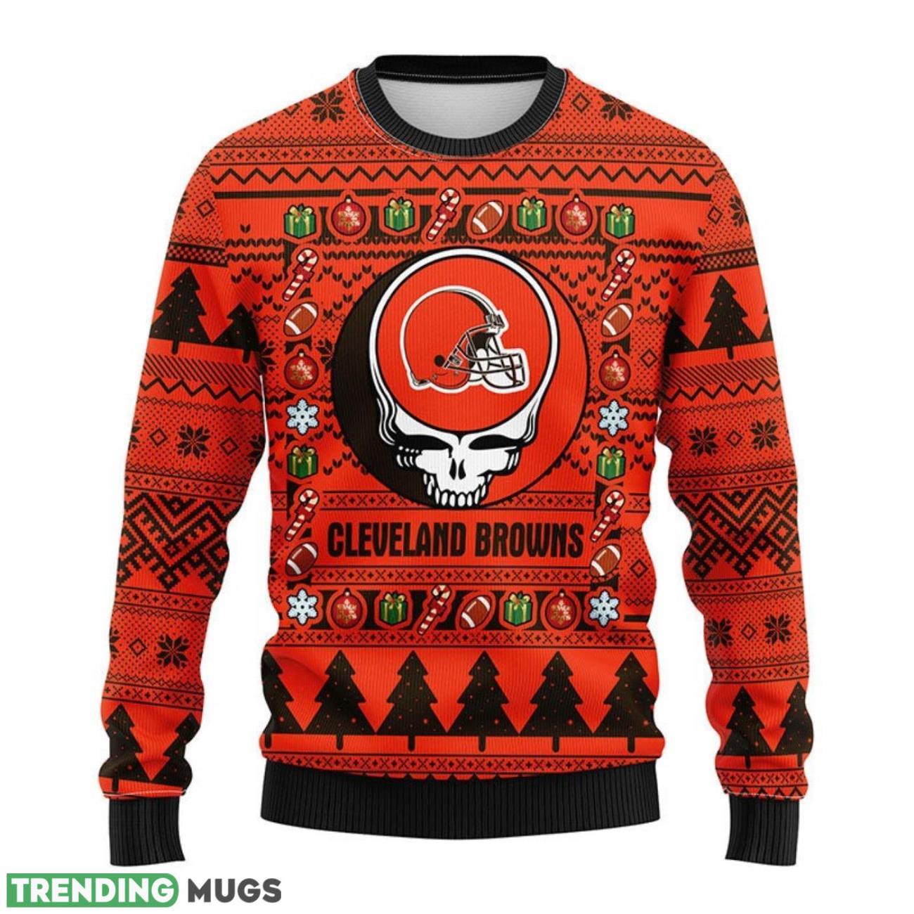 Cleveland Browns Grateful Dead Ugly Sweater 3D Christmas Sweater For Men Women 3D Sweater Cleveland Browns Grateful Dead Ugly Sweater 3D Christmas Sweater For Men Women 3D Sweater