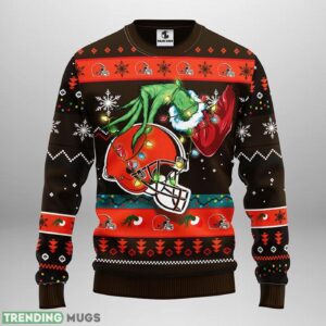 Cleveland Browns Grinch AOP Ugly Christmas Sweater Christmas Holiday Gift For Fans 3D Sweater