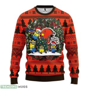 Cleveland Browns Minion AOP Ugly Christmas Sweater Christmas Holiday Gift For Fans 3D Sweater