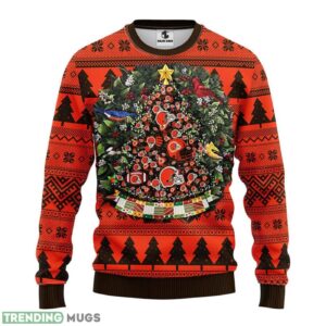 Cleveland Browns Tree Ball AOP Ugly Christmas Sweater Christmas Holiday Gift For Fans 3D Sweater