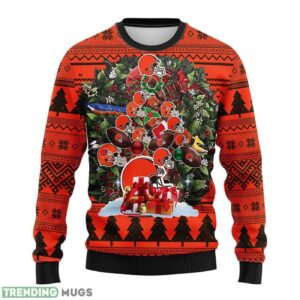Cleveland Browns Tree Ugly Sweater 3D Christmas Sweater For Men Women 3D Sweater