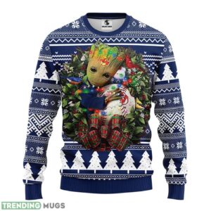 Cleveland Indians Groot Hug AOP Ugly Christmas Sweater Christmas Holiday Gift For Fans 3D Sweater