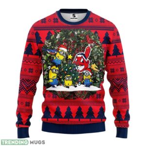 Cleveland Indians Minion AOP Ugly Christmas Sweater Christmas Holiday Gift For Fans 3D Sweater
