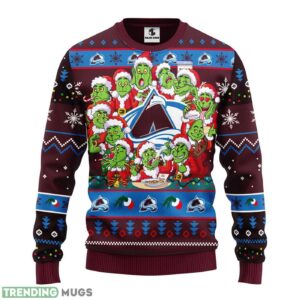 Colorado Avalanche 12 Grinch Xmas Day AOP Ugly Christmas Sweater Christmas Holiday Gift For Fans 3D Sweater