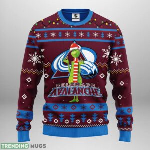 Colorado Avalanche Funny Grinch AOP Ugly Christmas Sweater Christmas Holiday Gift For Fans 3D Sweater
