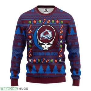 Colorado Avalanche Grateful Dead Ugly Sweater 3D Christmas Sweater For Men Women 3D Sweater
