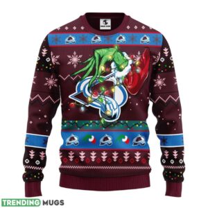 Colorado Avalanche Grinch AOP Ugly Christmas Sweater Christmas Holiday Gift For Fans 3D Sweater