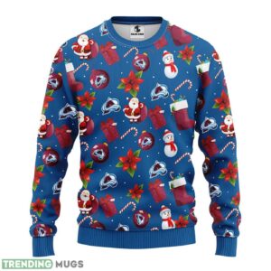 Colorado Avalanche Santa Claus Snowman AOP Ugly Christmas Sweater Christmas Holiday Gift For Fans 3D Sweater
