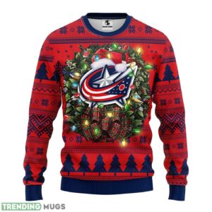 Columbus Blue Jackets AOP Ugly Christmas Sweater Christmas Holiday Gift For Fans 3D Sweater