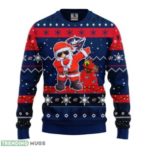 Columbus Blue Jackets Dabbing Santa Claus AOP Ugly Christmas Sweater Christmas Holiday Gift For Fans 3D Sweater