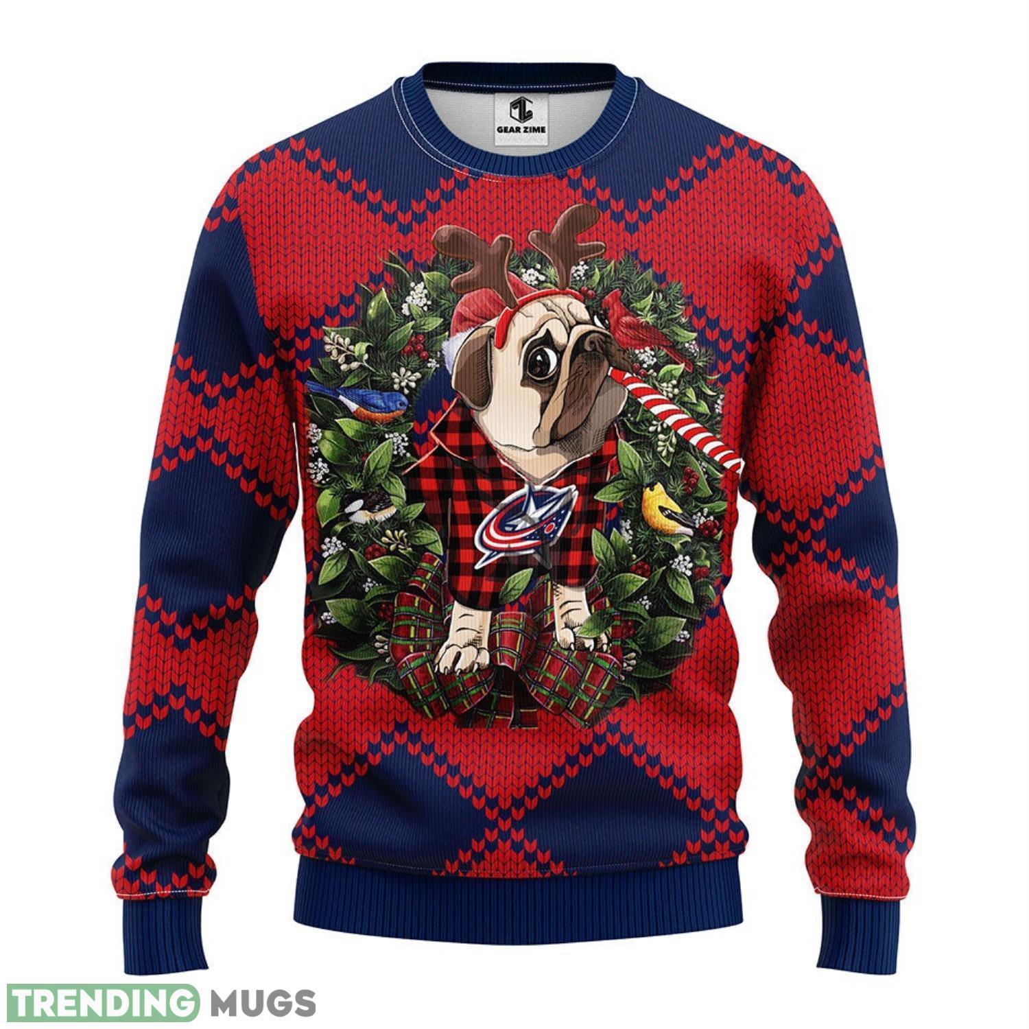 Columbus Blue Jackets Pub Dog AOP Ugly Christmas Sweater Christmas Holiday Gift For Fans 3D Sweater Columbus Blue Jackets Pub Dog AOP Ugly Christmas Sweater Christmas Holiday Gift For Fans 3D Sweater