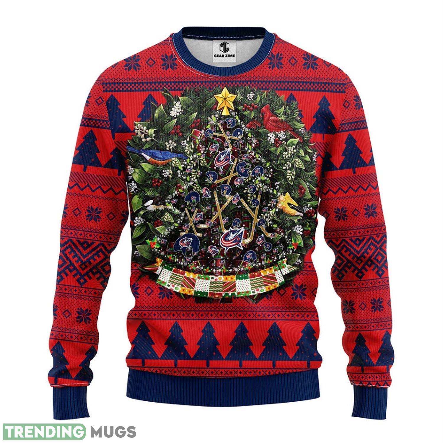 Columbus Blue Jackets Tree Ball AOP Ugly Christmas Sweater Christmas Holiday Gift For Fans 3D Sweater Columbus Blue Jackets Tree Ball AOP Ugly Christmas Sweater Christmas Holiday Gift For Fans 3D Sweater