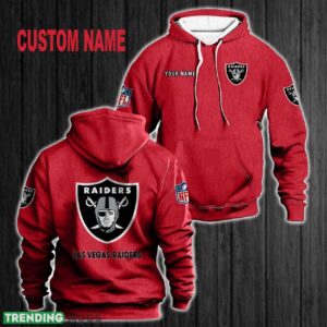 Custom Name Las Vegas Raiders 3D Hoodie Red All OVer Print For Men Women Gift Christmas 2024 - Custom Name Las Vegas Raiders 3D Hoodie Red All OVer Print For Men Gift Christmas 2024