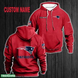 Custom Name New England Patriots 3D Hoodie Red All OVer Print For Men Women Gift Christmas 2024 - Custom Name New England Patriots 3D Hoodie Red All OVer Print For Men Gift Christmas 2024