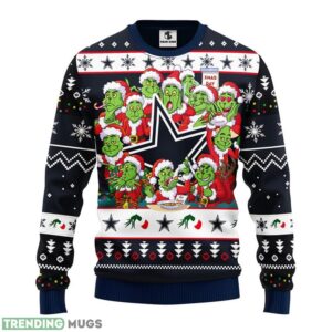 Dallas Cowboys 12 Grinch Xmas Day AOP Ugly Christmas Sweater Christmas Holiday Gift For Fans Product Photo 1
