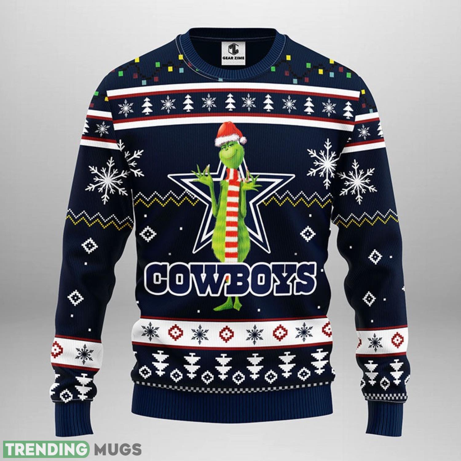 Dallas Cowboys Funny Grinch AOP Ugly Christmas Sweater Christmas Holiday Gift For Fans 3D Sweater Dallas Cowboys Funny Grinch AOP Ugly Christmas Sweater Christmas Holiday Gift For Fans 3D Sweater