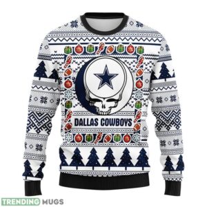 Dallas Cowboys Grateful Dead Ugly Sweater 3D Christmas Sweater For Men Women 3D Sweater