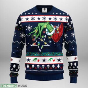 Dallas Cowboys Grinch AOP Ugly Christmas Sweater Christmas Holiday Gift For Fans Product Photo 1