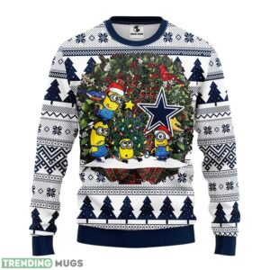Dallas Cowboys Minion AOP Ugly Christmas Sweater Christmas Holiday Gift For Fans 3D Sweater