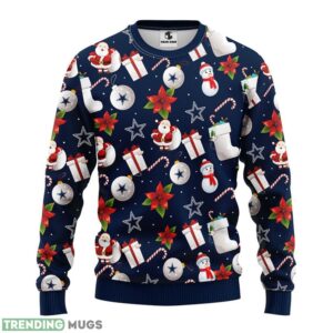 Dallas Cowboys Santa Claus Snowman AOP Ugly Christmas Sweater Christmas Holiday Gift For Fans Product Photo 1