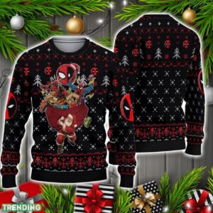 Deadpool Spider Man Ugly Christmas Sweater Christmas Holiday Gift 3D Sweater
