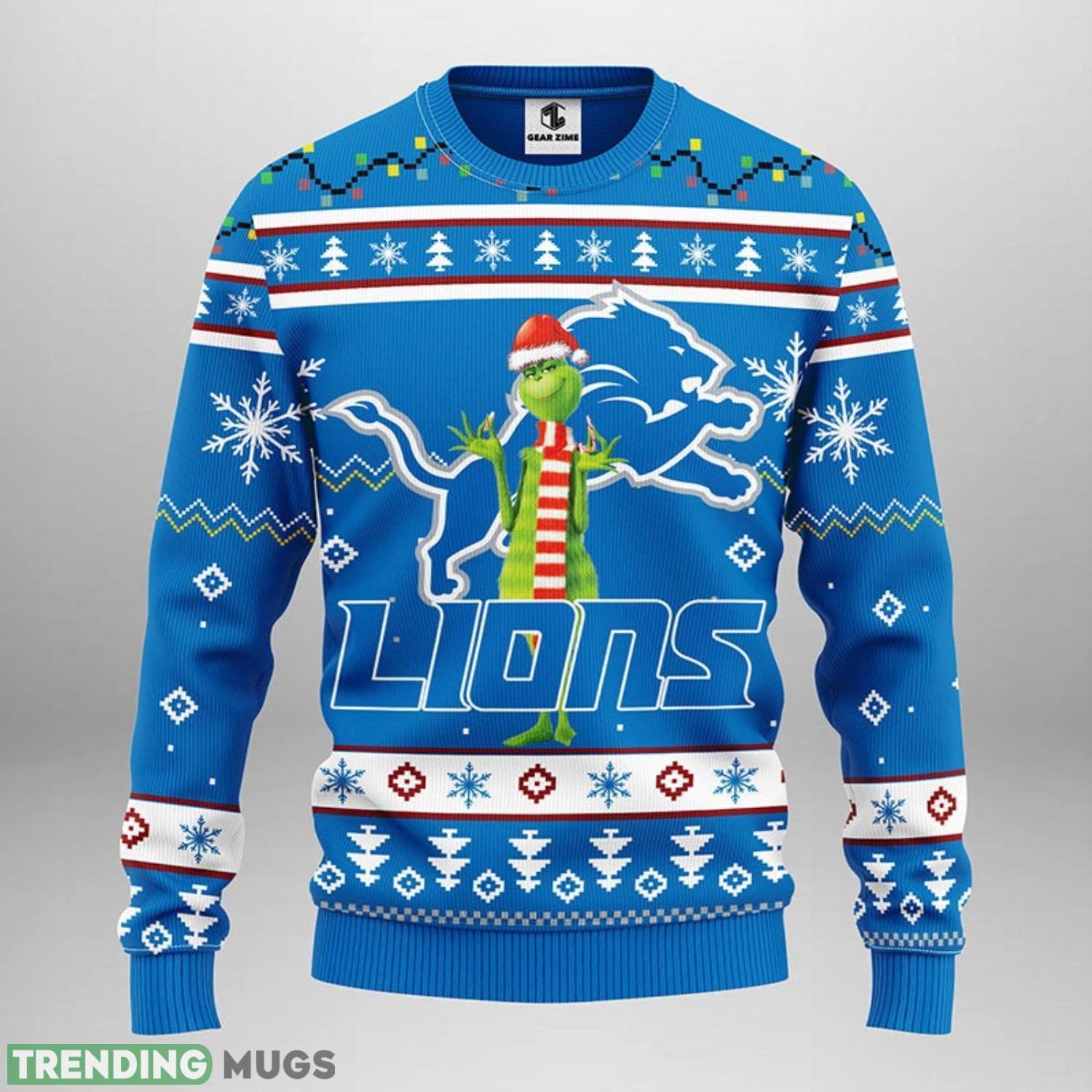 Detroit Lions Funny Grinch AOP Ugly Christmas Sweater Christmas Holiday Gift For Fans 3D Sweater Detroit Lions Funny Grinch AOP Ugly Christmas Sweater Christmas Holiday Gift For Fans 3D Sweater