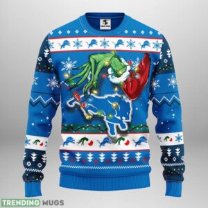 Detroit Lions Grinch AOP Ugly Christmas Sweater Christmas Holiday Gift For Fans 3D Sweater