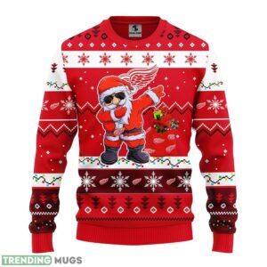 Detroit Red Wings Dabbing Santa Claus AOP Ugly Christmas Sweater Christmas Holiday Gift For Fans 3D Sweater