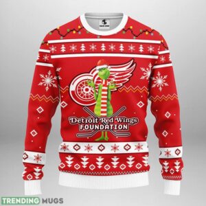 Detroit Red Wings Funny Grinch AOP Ugly Christmas Sweater Christmas Holiday Gift For Fans 3D Sweater