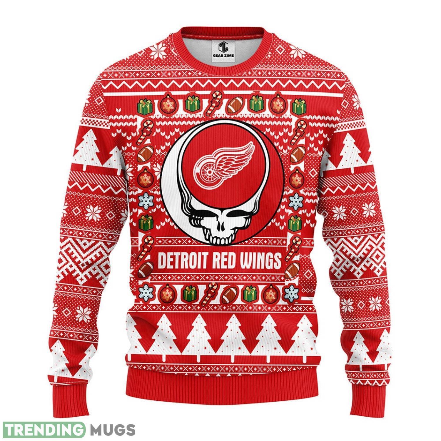 Detroit Red Wings Grateful Dead Ugly Sweater 3D Christmas Sweater For Men Women 3D Sweater Detroit Red Wings Grateful Dead Ugly Sweater 3D Christmas Sweater For Men Women 3D Sweater
