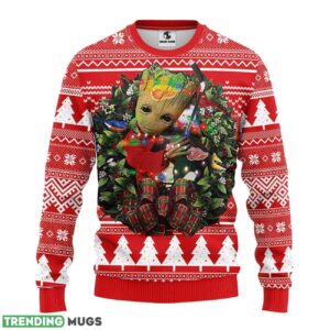 Detroit Red Wings Groot Hug Christmas Ugly Sweater 3D Christmas Sweater For Men Women 3D Sweater