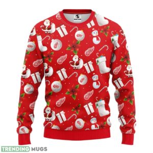 Detroit Red Wings Santa Claus Snowman Christmas Ugly Sweater 3D Christmas Sweater For Men Women Product Photo 1