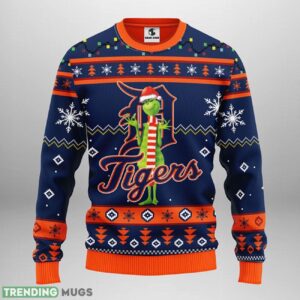 Detroit Tigers Funny Grinch Christmas Ugly Sweater 3D Christmas Sweater For Men Women 3D Sweater