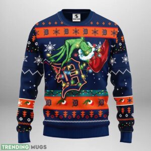 Detroit Tigers Grinch Christmas Ugly Sweater 3D Christmas Sweater For Men Women 3D Sweater