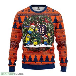 Detroit Tigers Minion Christmas Ugly Sweater 3D Christmas Sweater For Men Women 3D Sweater