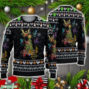 Dragon And Christmas Tree Ugly Sweater Christmas Holiday Gift 3D Sweater