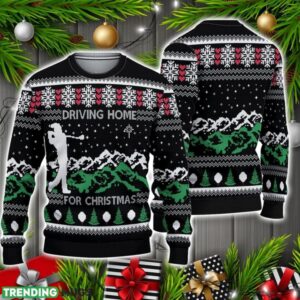 Driving Home for Christmas Golf Ugly Knitted Christmas Sweater Christmas Holiday Gift 3D Sweater