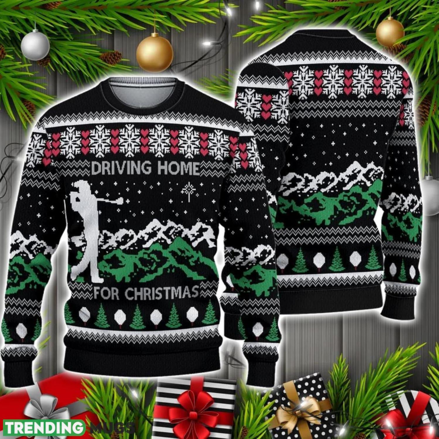 Driving Home for Christmas Golf Ugly Knitted Christmas Sweater Christmas Holiday Gift 3D Sweater Driving Home for Christmas Golf Ugly Knitted Christmas Sweater Christmas Holiday Gift 3D Sweater