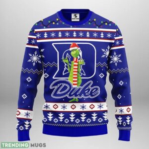 Duke Blue Devils Funny Grinch Christmas Ugly Sweater 3D Christmas Sweater For Men Women 3D Sweater