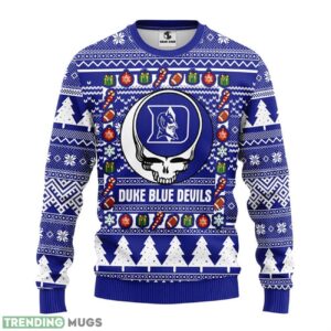 Duke Blue Devils Grateful Dead Ugly Christmas Sweater Holiday Gift For Sport Fans 3D Sweater