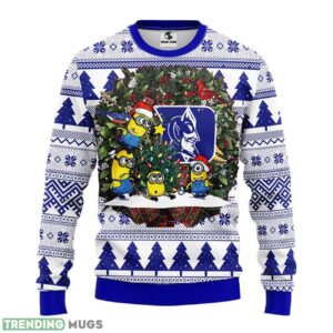 Duke Blue Devils Minion Christmas Ugly Sweater 3D Christmas Sweater For Men Women 3D Sweater